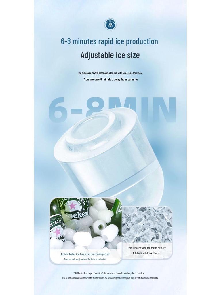 Компактный автоматический льдогенератор для дома, общежития или использования на открытом воздухе – Идеально для магазинов молочного чая и круглых кубиков льда