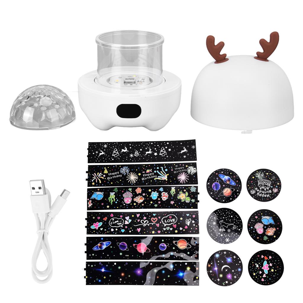Ночной светильник с динамиком, вращающийся на 360 градусов, прозрачная проекция, многофункциональные компьютерные колонки