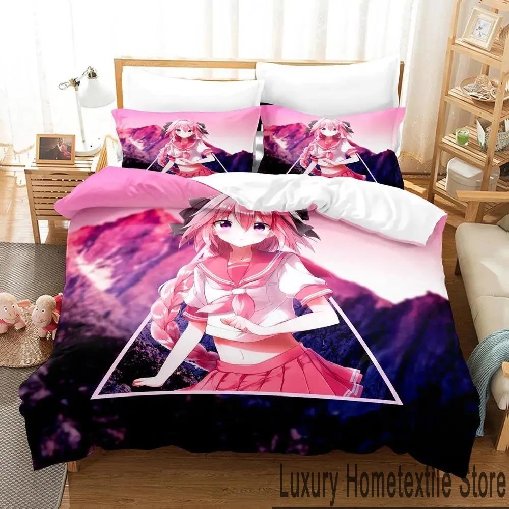 3D-принт FateApocrypha Astolfo Anime Комплект постельного белья для мальчиков и девочек Twin Queen King Size Пододеяльник Наволочка Кровать для мальчиков Взрослый