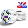 5 портов 75 Вт Автомобильное зарядное устройство для быстрой зарядки Pd Qc3.0 Автомобильное USB-зарядное устройство типа C Зарядное устройство для телефона в автомобиле для Iphone Xiaomi Huawei Samsung