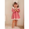 Baby Girl Red White Gingham Cherry Embroidered Ruffle Collar Dress