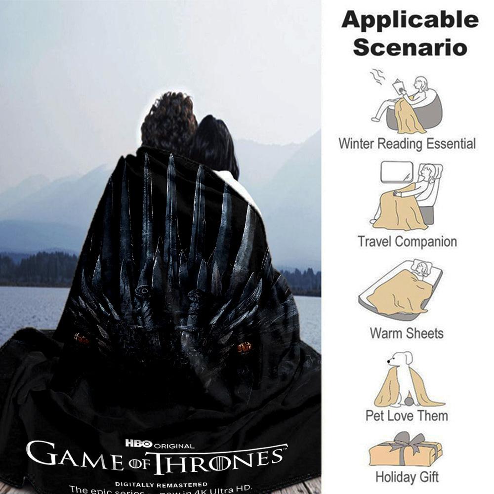 1pc Game of Thrones 4K Ultra HD Flannel Blanket Soft Warm Throw for Home, Office, Travel, All-Season Cozy Bedding GiftL1054