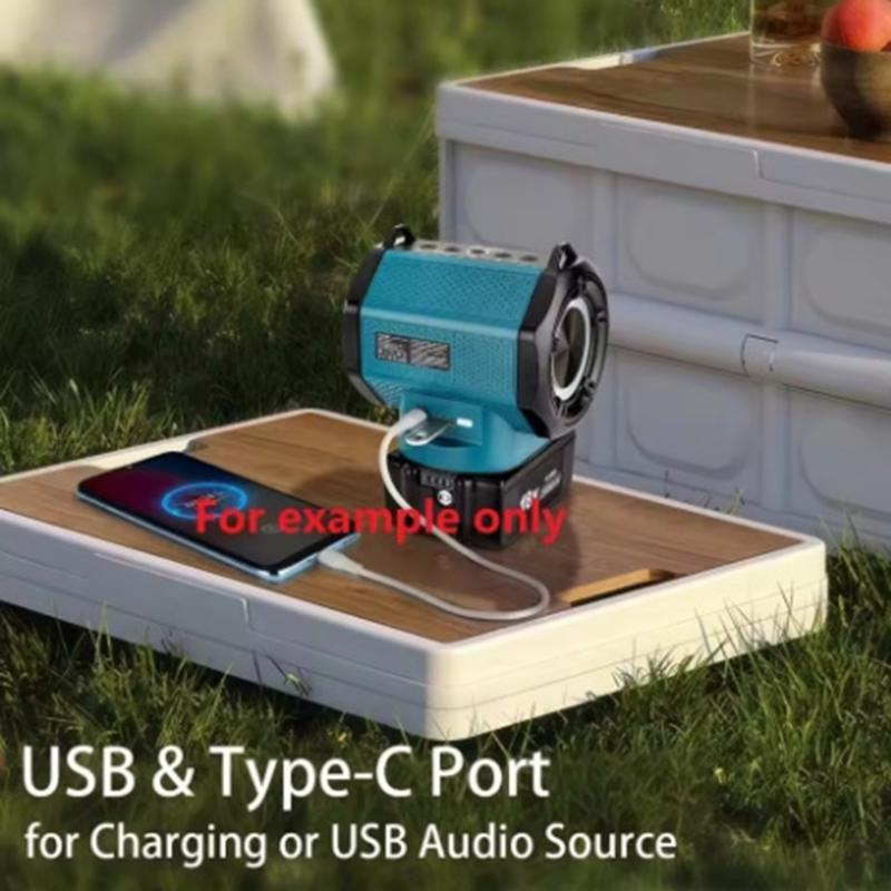 HIFI Акустическая система с высоким качеством звука, совместимая с Bluetooth, портативная, водонепроницаемая, для аккумуляторов 18-20 В, для активного отдыха, строительных площадок и кемпинга