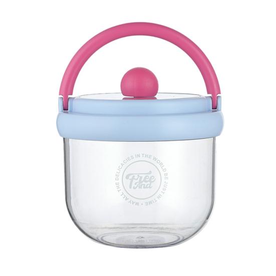 Portable Salad Bowl with Built-In Fork & Lid 600ml Double-Layer Plastic