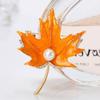 1PC Maple Leaf Brooches Shiny Leaves Pins For Women Girls Clothing Accessories Elegant
