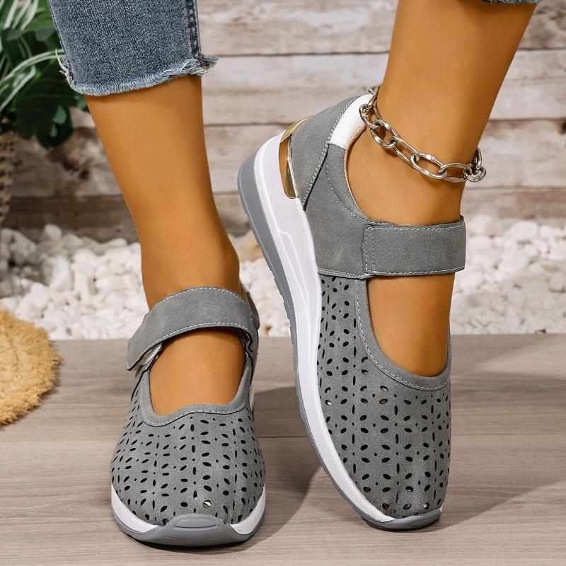 Fashion Hollow-out and Breathable Wrapped-head Single Shoes Women's New Summer Round-toe Shallow-mouth Platform Flat-sole Low-top Shoes