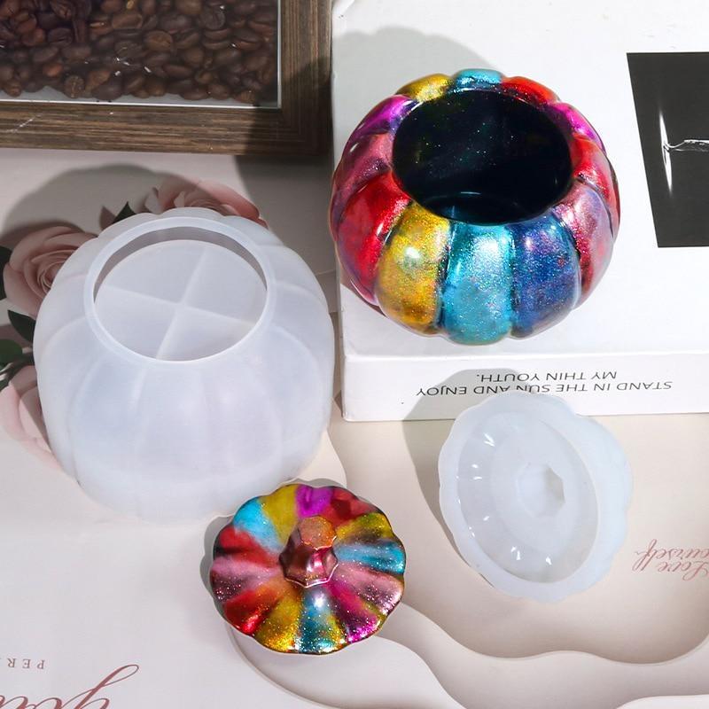 Силиконовые формы из тыквы, глины, домашняя коробка для хранения ручной работы на Хэллоуин, гипсовая гипсовая форма, органайзер для ювелирных изделий, изготовление форм из смолы