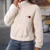 Women's Oversized Fleece Sweatshirt With Pocket Winter Sherpa Pullover Long Sleeve Quarter Zip Comfortable Fuzzy Warm Casual Outerwear Tops for Women
