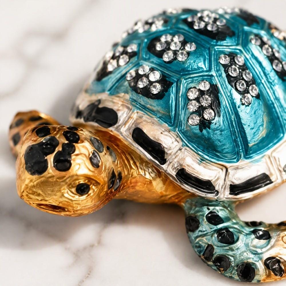 Two Color Option Turtle Trinket Boxes Zinc Alloy Material Jewelry Trinket Boxes Living Room Decor