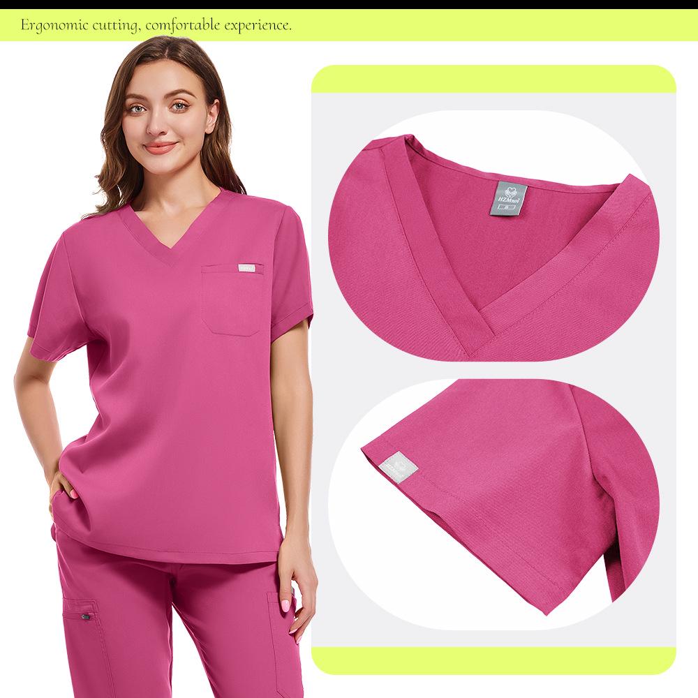 Восьмицветный медсестринский костюм-скраб - Дышащая, влагоотводящая женская униформа для ветеринарных клиник