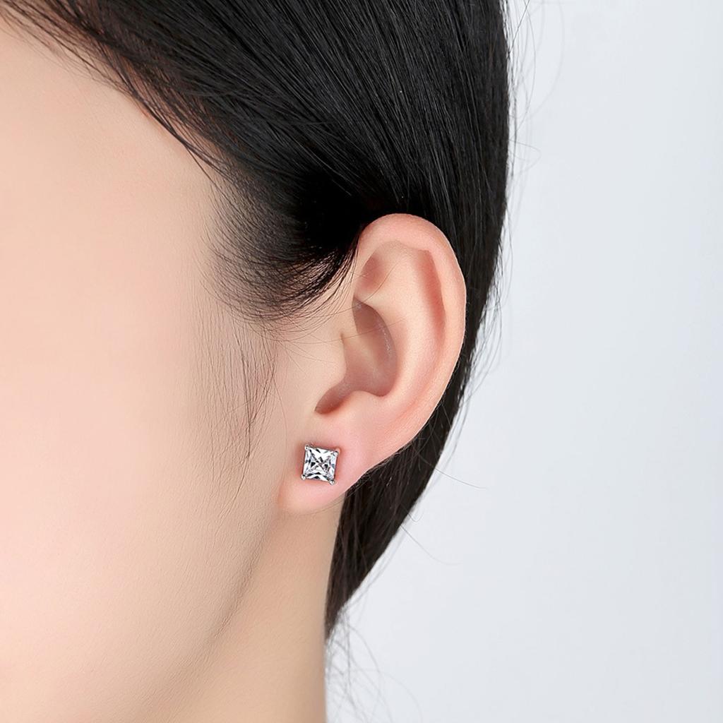 Women Synthetic Diamond Stud Earrings Jewelry Wedding Gift Zircon Stud Earrings For Party