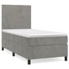 3142881 vidaXL Divan Bed and Mattress Light Grey 90x200 Cm Velvet