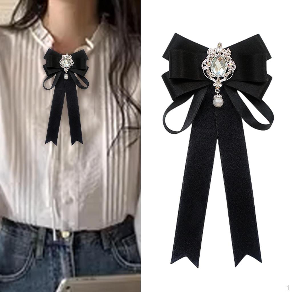 Bow Tie for Women Ladies Necktie Bowknot Bowtie Formal Clothes Decoration Elegant Rhinestone Girls