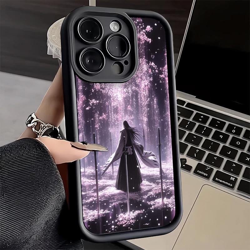 Чехол для телефона iPhone 17 Air 16E 15 16 Pro Max Bleach Кучики Бьякуя Чехол 14 Plus 13 12 Mini Мягкий Силиконовый Fundas