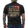 Patriotic 250th Anniversary USA Army US Military American Flag T-Shirt ON BACK