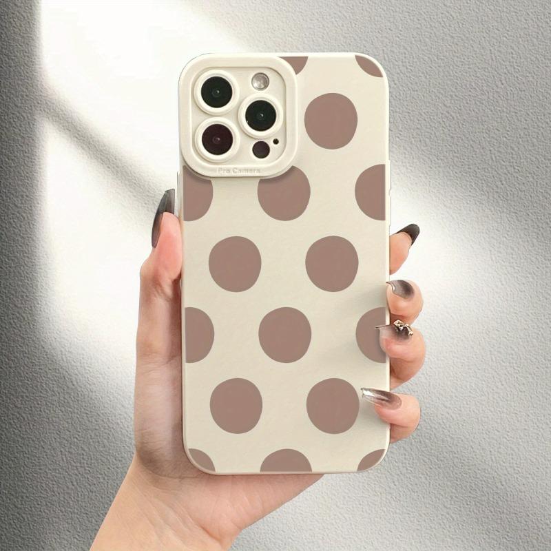 Чехол для телефона с коричневым горошком, подходит для iPhone 17 16 15 14 13 12 11 Pro/ Max /Plus, противоударный и защищающий от падений
