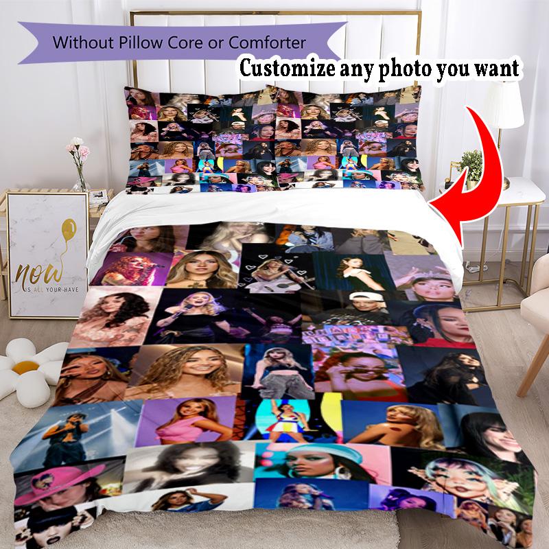 Customize Photos Customize your photo Bedding Set Breathable Duvet Cover with Pillowcases Home Decoration Birthday Gift