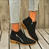 Ladies' Retro Solid Color Ankle Boots -1.57-inch Thick Heel Ankle Boots - Comfortable All Season Thick Bottom Side Zipper Pointed Boots