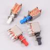 10Pcs A03 Right Angle Pcb Latching Push Button Switch Dpdt Double Pole 6 Pin Self-Locking Key Power Switches