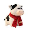 Amo Tlas Grassland Cow Plush Toy: Cute Abstract Expression Cow Doll & Scarf Set