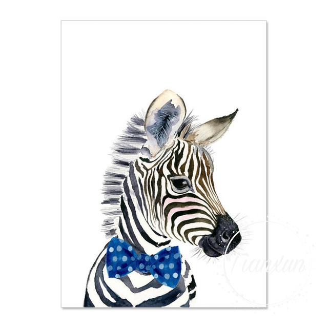 Синий галстук-бабочка, прекрасная картина на холсте с изображением животных, с поттерами и принтами, настенное искусство, картина с тигром для комнаты для мальчиков, декор для стены без рамки