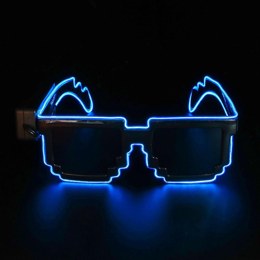 Halloween Christmas Birthday Mosaic LED Glasses Neon Rave Shades for Adult Kids