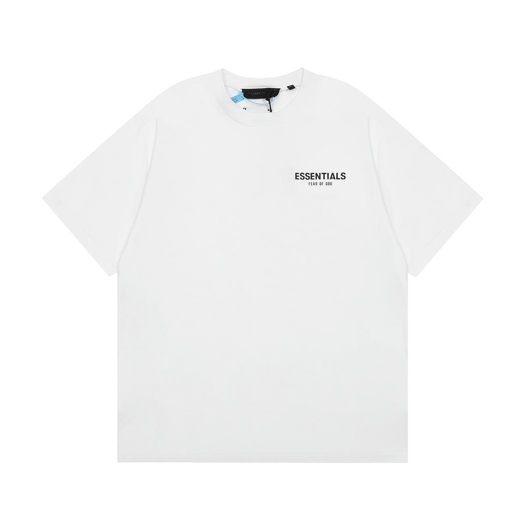 Fear Of God Essentials Футболка оверсайз с принтом букв сзади Мужская Женская Чистый хлопок Повседневная с коротким рукавом 3 цвета