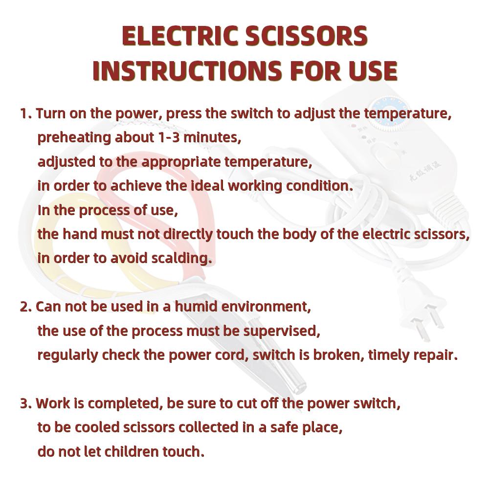 Temperature-adjusted Scissors, Electric Tailor Scissors, Webbing Zipper Nylon Rope Label