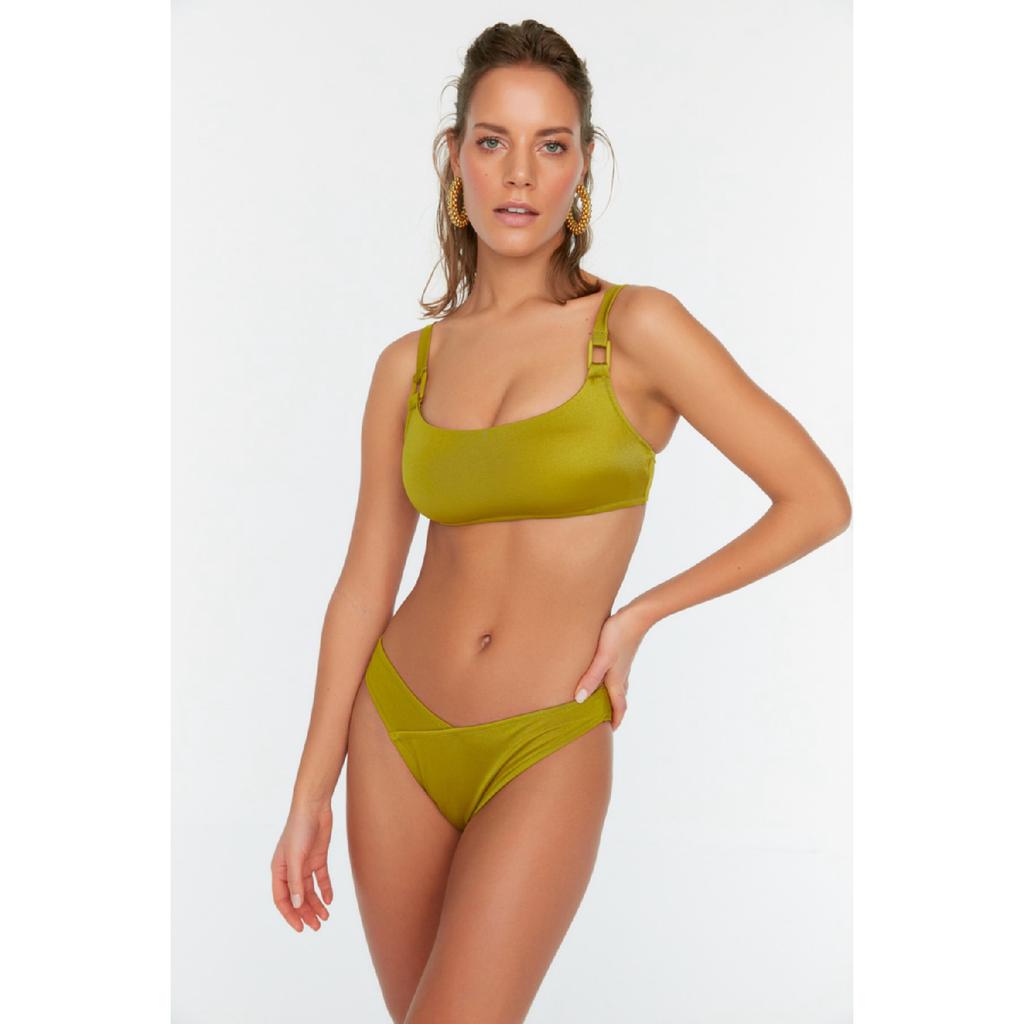 Черные плавки бикини с высоким вырезом и V-образным вырезом Tbess21ba0168