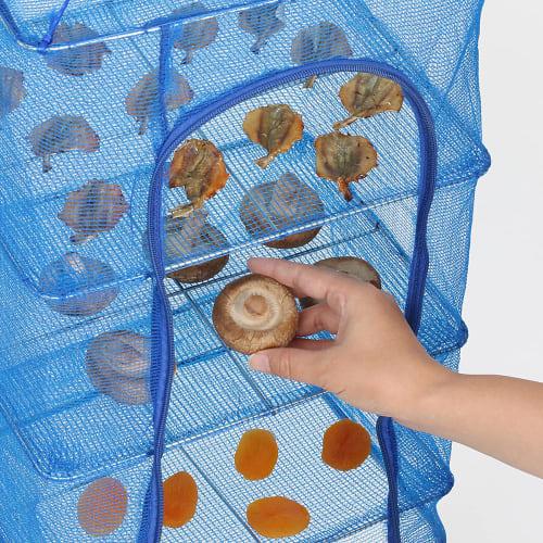 Astro Polyethylene Drying Basket, Blue, 3-Tier, Vegetable Drying Net, Multi-Purpose Drying Basket, Dry Net, for Dried Fish and Other Dried Goods, Fold
