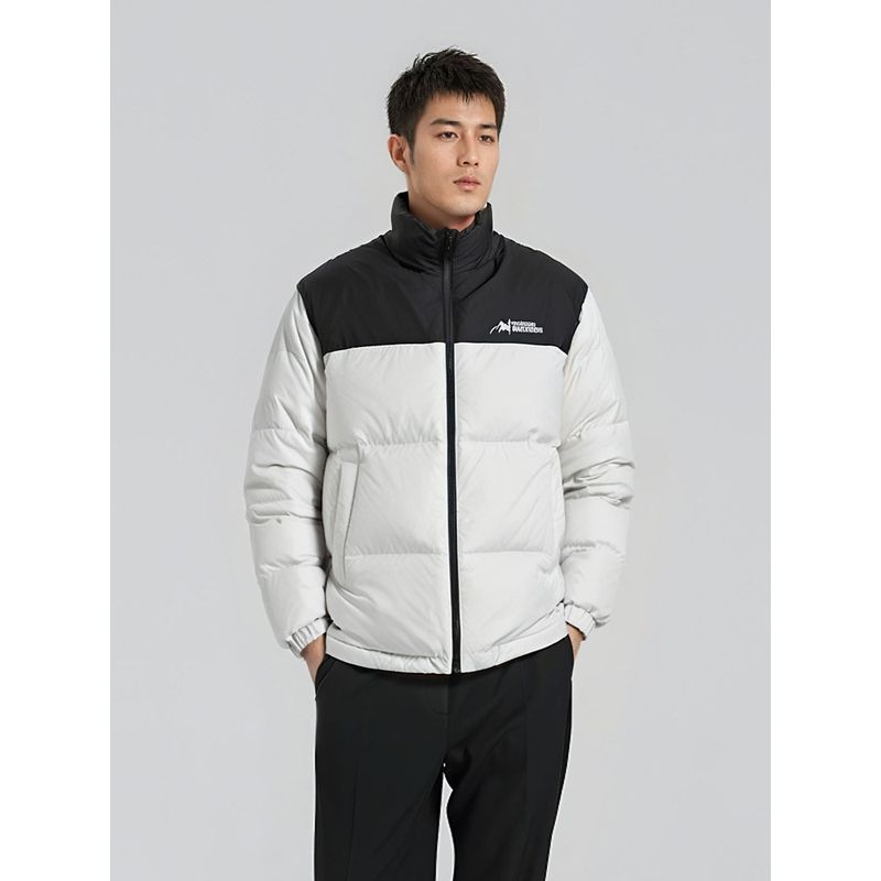 Sports Stand Collar Contrast Color Jacket down Jacket Men's Winter Thickened Fashion Brand Cotton-Padded Coat Outwear Export Men's Cotton Clothes