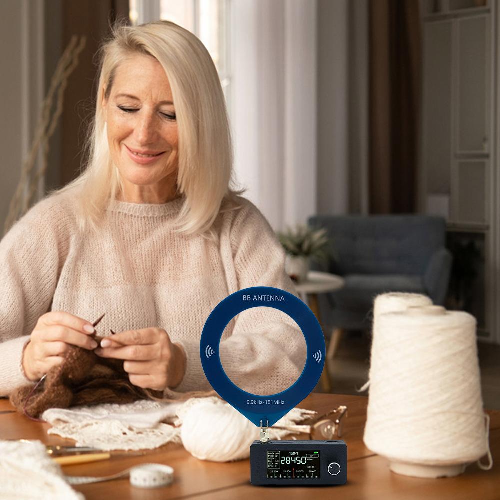 Радиоприемник HF SW MW VHF с кольцевой антенной SI4732 0,5-108 МГц Карманное мини-радио LSB USB AM FM FM/AM радио 1,9-дюймовый IPS-экран