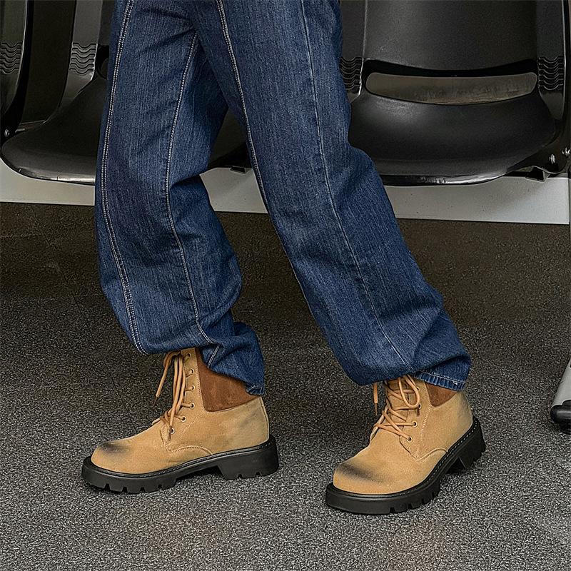 Повседневные ботинки Мартин мужские высокие короткие ботинки уродливые милые большеголовые ретро рабочие ботинки на толстой подошве британские ботинки-ревень 23369-J