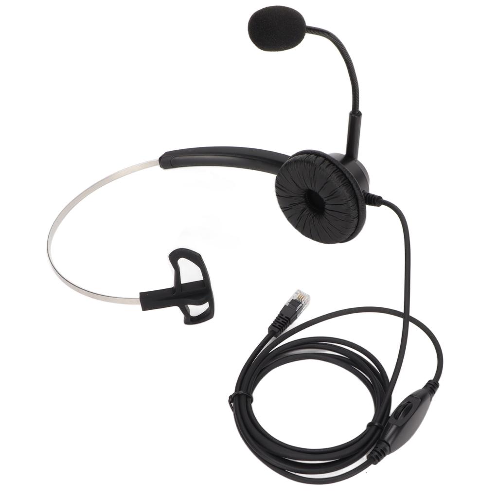 H360‑RJ9‑VA Telephone Headset RJ9 Plug Black Volume Adjustment Single Sided Business Headset for Call Centers Offices
