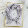 Floral Print Neckerchief Small Hijab Scarfs Women Fashion Handkerchief Neck Scarf Shawls Cotton Blends Korean Hair Scarves 58CM