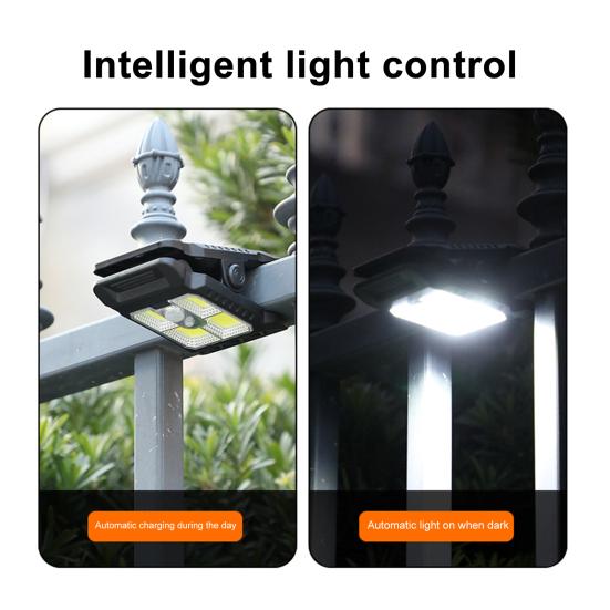 Solar Motion Sensor Wall Light Energy-Saving Rechargeable Solar Lamp Waterproof Clip-On Outdoor Lamp for Garden Patio Pathway