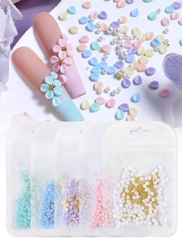 Набор из 150 шт. * 7 упаковок разноцветных маленьких круглых лепестков для украшения ногтей, самоклеящиеся накладки для ногтей, средства для самостоятельного изготовления ногтей