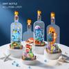 391Pcs Light-Up Message In A Bottle Eco-Tank Model Assembly Toy Home Decor Moc Building Blocks Set Kids Birthday Gift