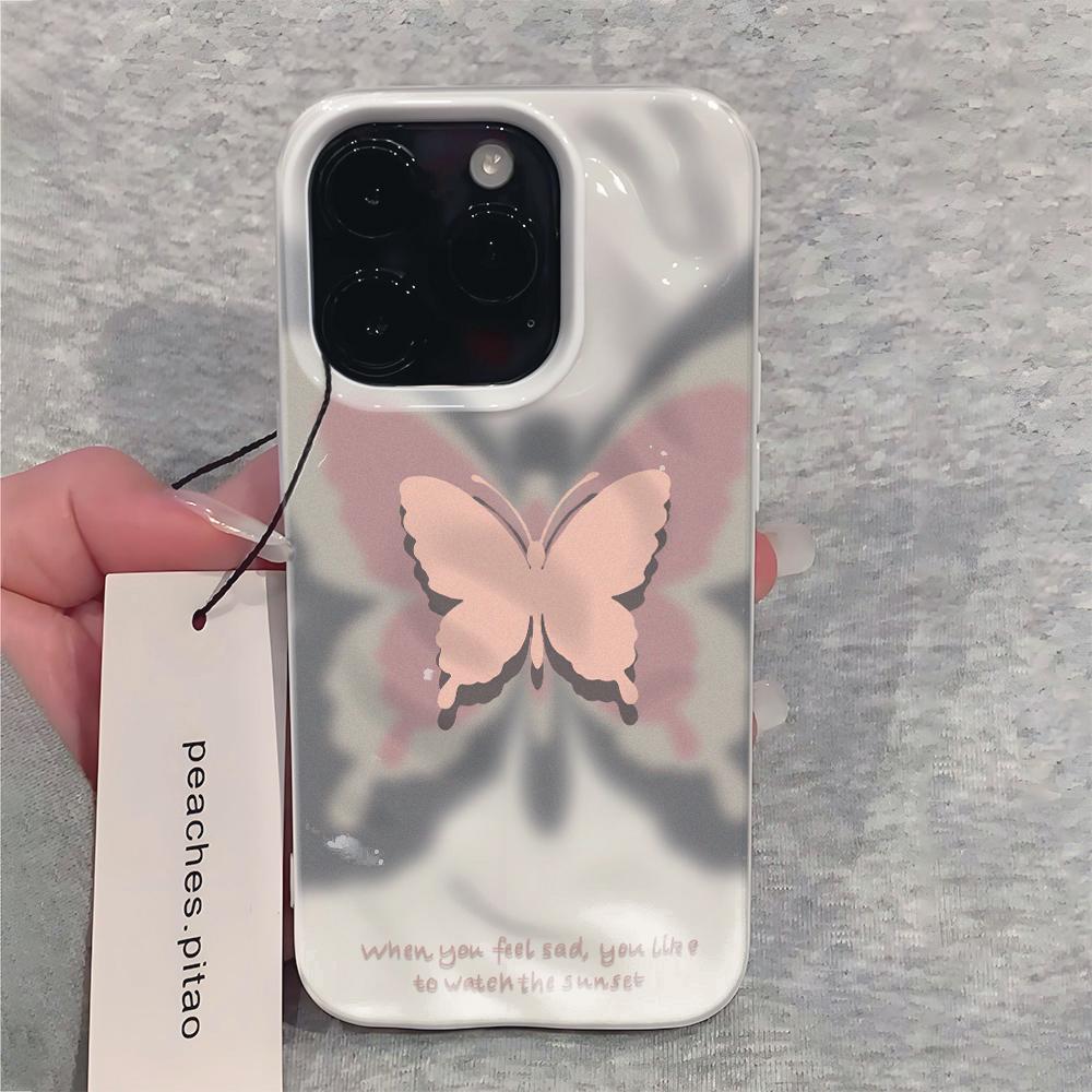 Fashion Dyeing Butterfly Phone Case For IPhone 17 16 15 14 13 12 11 Pro MAX 16 15 14 Plus Shockproof Bumpper Cover Case Funda