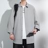 [FUZHIHUA] men's shirt 3/4 sleeve summer clothes Plain color casual shirt Stylish tops large size Popularity clothes spring summer autumn