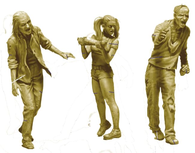 Master Box Zombieland Series 4 Male Zombies 1 Female Zombie Plastic Model MB35242 1/35 + (People)