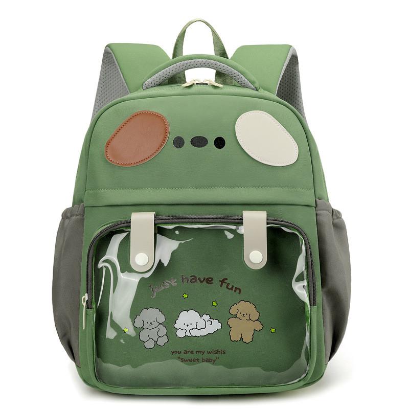 Cartoon Letter Puppy Kids Clear Backpack Cute Animal Design Toddler Bag School