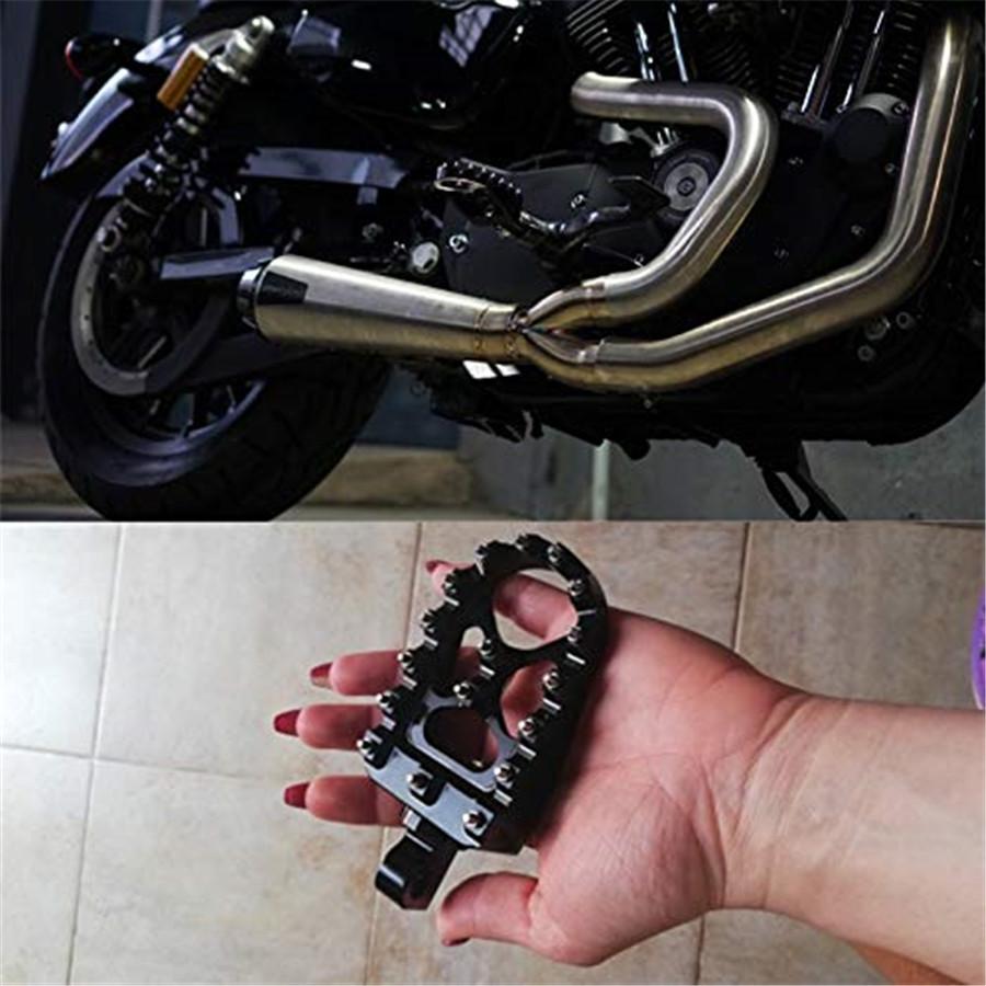 Cnc Wide Fat Footpegs Foot Pegs Rotating Footpegs Black For Dyna Sportster Iron 883 Fatboy Bobber