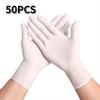 20/50/100 шт одноразовые белые нитриловые перчатки для кухни, маникюра, мытья посуды, водонепроницаемые бытовые чистящие средства
