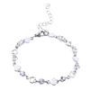 Silver Color Sweet Sparkling Zircon Heart Bracelet Girls Delicate Heart Chain