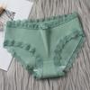 Mid-rise Briefs Thin Breathable Lace Decor Panties for Inner Wear