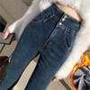 2022 New Fashion Korean Stytle High Waist Slim Harajuku Denim Trousers Elastic Feet Pencil Pants Leisure Streetwear Jeans Women