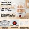 Mini Multifunctional Egg Cooker Double Layer Stainless Steel Home Electric Steamer for Breakfast and Kitchen Use US Standard