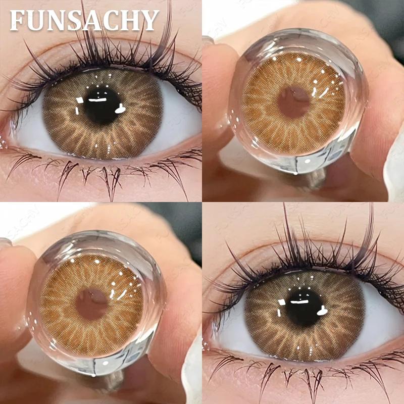 FUNSACHY 1 Pair Brown Color Series Contact Lenses for Eyes Fashion Natural Lenses High Quality Soft Lens Cosmetics Pupils Yearly