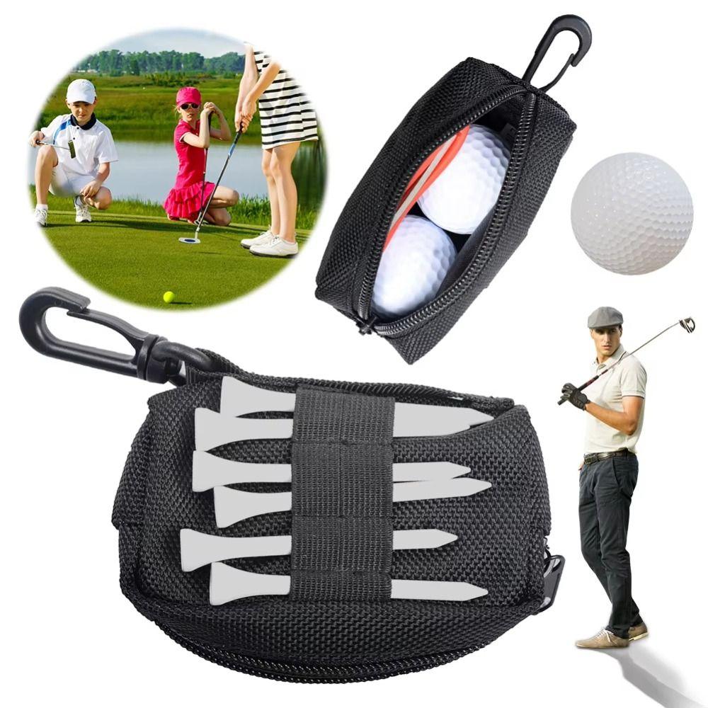 Storage Pocket Golf Ball Pouch Oxford Cloth Golf Ball Holder Golf Small Waist Bag Men and Women